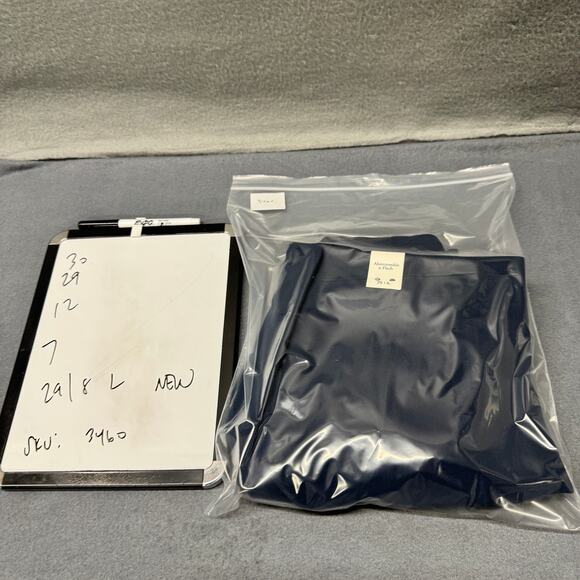 Abercrombie & Fitch Pants Womens 8 Tall Blue Coastal High Rise Classic NEW - Picture 10 of 10